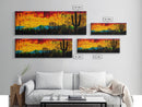 Desert Sunset, Cactus Painting, Southwest Landscape, Framed Canvas Print, Vibrant Wall Art, Arizona Art, Boho Decor, Warm Color Palette