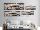 Crashing Waves, Lobster Art, Coastal Abstract, Canvas Print, Nautical Home Decor, Seafood Kitchen Art, Beach House Wall Art