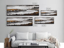Snowy River Artwork, Mountain Landscape Painting, Rustic Winter Decor, Black and White Wall Art, Nature Print, Living Room Art, Canvas Print