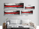 Red Sky Landscape, Dramatic Sunset Painting, Abstract Mountain Art, Modern Wall Art, Bold Color Decor, Office Wall Art, Framed Canvas Print