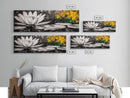 Lotus Flower, Zen Wall Art, Minimalist Decor, Canvas Print, Black and White Botanical Art, Spa Room Decor, Meditation Space, Modern Artwork