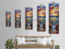 Sunset Lake, Vibrant Sky, Mountain View, Tranquil Nature Scene, Framed Canvas Print, Rustic Cabin Wall Art, Peaceful Decor