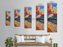 Wave Surf, Sunset, Canvas Print, Vibrant crashing wave at sunset painting, beach lover decor, bold coastal art, beach house wall art