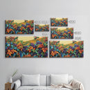 Grapes Harvest, Vineyard, Autumn, Framed Canvas Print vibrant fall kitchen wall art, farmhouse harvest decor, vineyard fruit painting