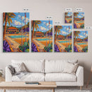 Resort Courts, Palms, Canvas Print, Tropical travel art, boho outdoor decor, living room wall art, vacation dreamscape, palm tree landscape