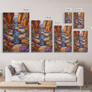 Desert Oasis, Wildflower Stream, Canyon Art, Boho Decor, Eclectic Home Style, Kitchen Wall Art, Canvas Print, Colorful Nature Painting
