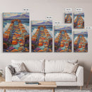 Ocean Stone Path Painting, Canvas Print, Coastal entryway art, vibrant beach decor, boho landscape print, nautical wall piece