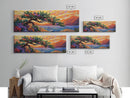 Coastal Tree, Sunset Glow, Flowering Branches, Ocean Horizon, Canvas Print, Bedroom Wall Art, Tranquil Nature Scene, Vibrant Landscape