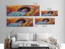 Hidden Treasure Cave, Ocean Fantasy Art, Canvas Print, Bold Coastal Decor, Colorful Kids Room Wall Art, Surreal Beach Style