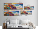 Ocean Blanket Painting, Sunset Coastline Scene, Canvas Print, Coastal Boho Wall Art, Bedroom or Beach House Decor