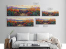 Beach Fence, Sunset Shore, Autumn Grass, Serene Dunes, Framed Canvas Print, Boho Coastal Art, Bedroom Tranquil Wall Decor