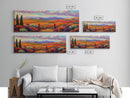 Mountain Sunset View, Western Hillside, Country Valley Gate, Framed Canvas Print, Fall Landscape Art, Rustic Farmhouse Decor
