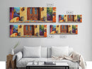 Spanish Doorway Scene, Rustic Entrance Art, Bold Exterior Decor, Framed Canvas Print, Hallway Wall Art, Mediterranean Style