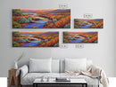 Autumn River Landscape, Colorful Nature Scene, Southwest Wall Art, Framed Canvas Print, Fall Living Room Decor, Warm Tones