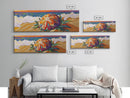 Sea Shell Flower, Ocean Breeze, Sunset Shoreline, Whimsical Beach Framed Canvas Print, Bathroom Wall Art, Tropical Coastal Art