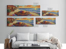 Sunset Beach, Ocean Fruit Bowl, Coastal Vibes, Framed Canvas Print, Tropical Kitchen Wall Art, Colorful Seaside Home Decor