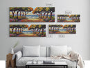 Coastal Trees, Ocean View, Beach Path, Vibrant Foliage, Framed Canvas Print, beach house decor, nature wall art, coastal living room style