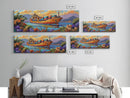 Coastal Cargo Ship, Vibrant Ocean Painting, Nautical Decor, Container Ship Art, Canvas Print, Modern Seascape, Office Wall Art, Boho Art