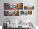 Adobe House View, Desert Coastal Path, Southwest Landscape, Mountain Ocean Art, Canvas Print, Kitchen Wall Art, Warm Boho Style