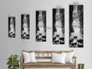 Rocky Passage, Seaside View, Cave Entrance, Dramatic Nature Scene, Framed Canvas Print, Moody Black and White Bedroom Wall Art, Hallway Decor