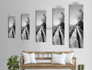 Walkway Shadows, Coastal Path, Minimalist Silhouette, Black and White Art, Framed Canvas Print, Hallway Decor, Calm Modern Wall Art