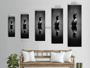 Reflected Loon, Lake Silence, Bird Mirror, Wildlife Art, Moody Black White Framed Canvas Print, Study Nature Wall Decor Minimalist Style