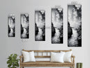 Waterfall Rocks, Mountain Mist, River Flow, Canvas Print, Black And White Landscape Art, Nature Bedroom Decor, Zen Retreat Wall Piece