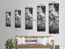 Mountain Beach Path, Cloudy Sky Landscape, Black and White Nature Scene, Framed Canvas Print, Entryway Fall Coastal Wall Decor