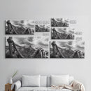 Fishing Net, Stormy Shore, Maritime Nostalgia, Rugged Rope Art, Framed Canvas Print, Nautical Living Room Wall Decor