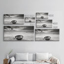 Solitary Bowl Beach, Ocean Waves Texture, Surreal Still Life Photo, Canvas Print, Entryway Wall Art, Minimalist Coastal Style
