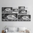 Frozen Ice Cave, Arctic Nature Art, Black and White Winter, Canvas Print, Holiday Wall Art, Nordic Cabin Decor, Winter Aesthetic