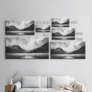 Mountain Lake, Misty Valley, Nature Serenity, Moody Landscape, Framed Canvas Print, Living Room Wall Art, Rustic Cabin Aesthetic