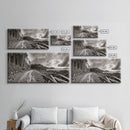 Forest Ocean Trail, Stormy Beach Scene, Driftwood Pathway, Framed Canvas Print, Cabin Entryway or Nature-Inspired Living Room Art