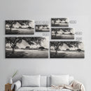 Country Farmhouse Shade, Texas Ranch Home, Oak Tree Horizon, Framed Canvas Print, Rustic Decor, Entryway or Dining Room Art