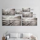Countryside Fence Trail, Rolling Hills Walk, Prairie Path View, Framed Canvas Print, Western Art, Fall Wall Decor, Office Wall Art