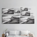 Cliffside Shoreline, Coastal Landscape Art, Ocean Horizon Scene, Canvas Print, Living Room Wall Art, Modern Seaside Minimalist Decor