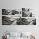 Cliffside Trail Path, Coastal Hiking Print, Rugged Ocean View, Nature Adventure Wall Art, Rustic Modern Decor, Framed Canvas Print