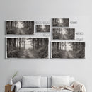 Forest Path, Island View, Vintage Border, Nature Trail, Canvas Print, Sepia Landscape Art, Entryway Wall Art, Woodland Photography Style