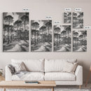 Forest Shadows, Tall Pines, Natural Light, Framed Canvas Print, woodland landscape, rustic cabin decor, autumn forest art