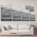 Woven Rug Beach, Bohemian Escape, Textile Texture, Black and White Canvas Print, Boho Bedroom or Yoga Studio Wall Decor