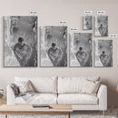 Swimmers, Summer Water, Beach Moment, Candid Photography, Framed Canvas Print, Bathroom Wall Art, Youthful Energetic Decor