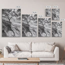 Coastal Tree Scene, Wind Swept Dune, Ocean Beach Horizon, Autumn Coastal Wall Art, Framed Canvas Print, Nature Lover Home Decor
