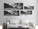 Cliff House, Ocean Cabin, Windy Coast, Framed Canvas Print, Moody Landscape Art, Rustic Wall Decor, Autumn Entryway Art