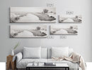 Winter River, Frosty Fields, Minimalist Landscape, Canvas Print, Modern neutral art, Rustic home decor, Entryway wall art, Scandinavian vibe