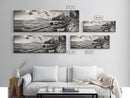 Coastal Shoreline, Autumn Landscape, Nature Photography, Framed Canvas Print, Rustic Decor, Lake House Art, Fall Wall Art, Neutral Tones