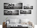 Western Horse Beach, Saddle Detail Horizon, Equestrian Art, Framed Canvas Print, Farmhouse Wall Art, Cowboy Country Decor
