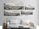 Desert Canyon Scene, Western Landscape, Vast Horizon, Framed Canvas Print, Rustic Wall Art, Neutral Earth Tones, Office Or Living Room