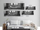 Minimalist Bedroom, Simple Living, Monochrome Bed, Peaceful Morning, Framed Canvas Print, Bedroom Wall Art, Moody Art, Farmhouse Art