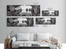 Sea Cave View, Ocean Reflections, Nature Escape, Framed Canvas Print, Beach House Wall Art, Zen Decor, Black and White Coastal Style