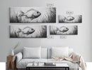 Underwater Fish, Aquatic Life, Marine Habitat, Ocean Depth, Framed Canvas Print, Bathroom Wall Art, Minimalist Nature Art, Sea Creature Decor